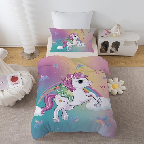 Djdea unicorn cot - bed, duvet