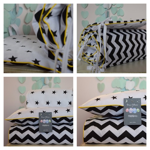 Monochrome 100 cotton cot bed - cot,