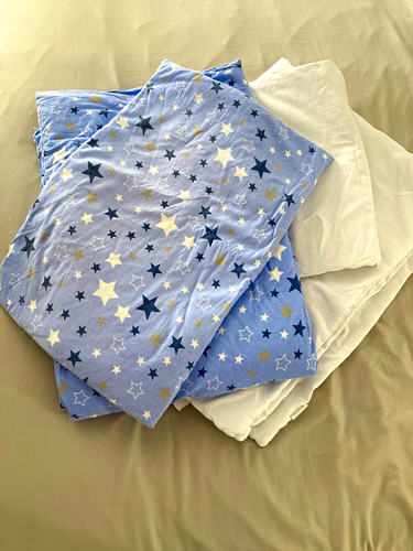 Cot bedding set blue - set,